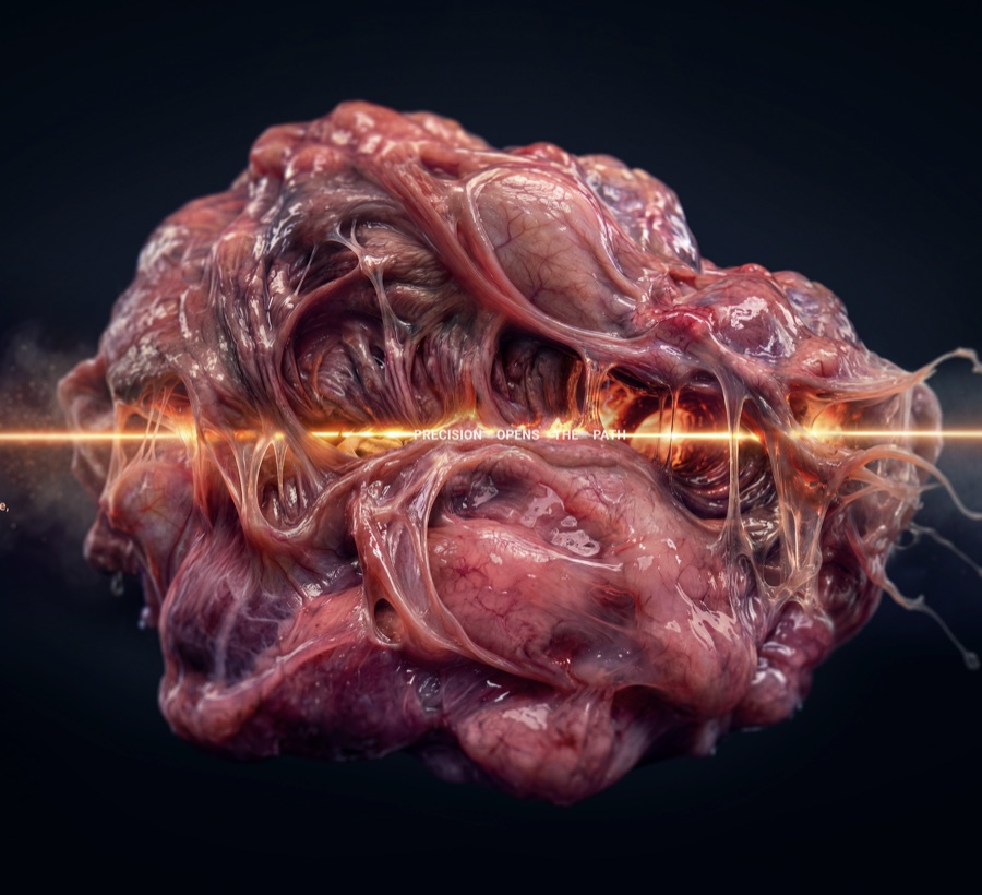 Laser cutting through a detailed anatomical tissue environment