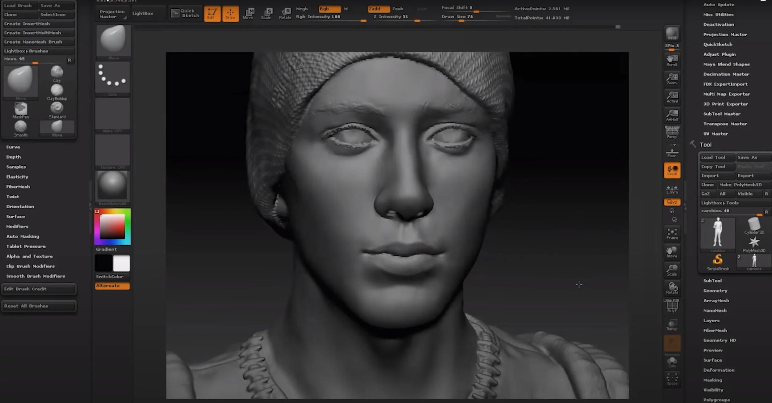 Digital sculpting process for the 3D Activist