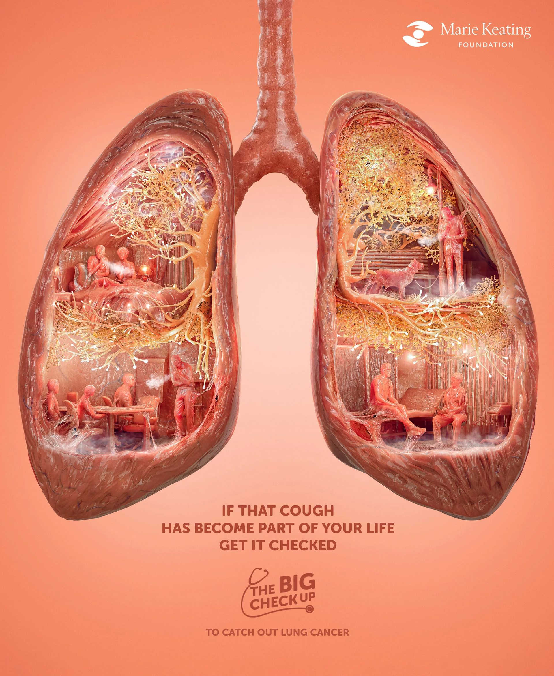 Lung cancer awareness poster for the Marie Keating Foundation