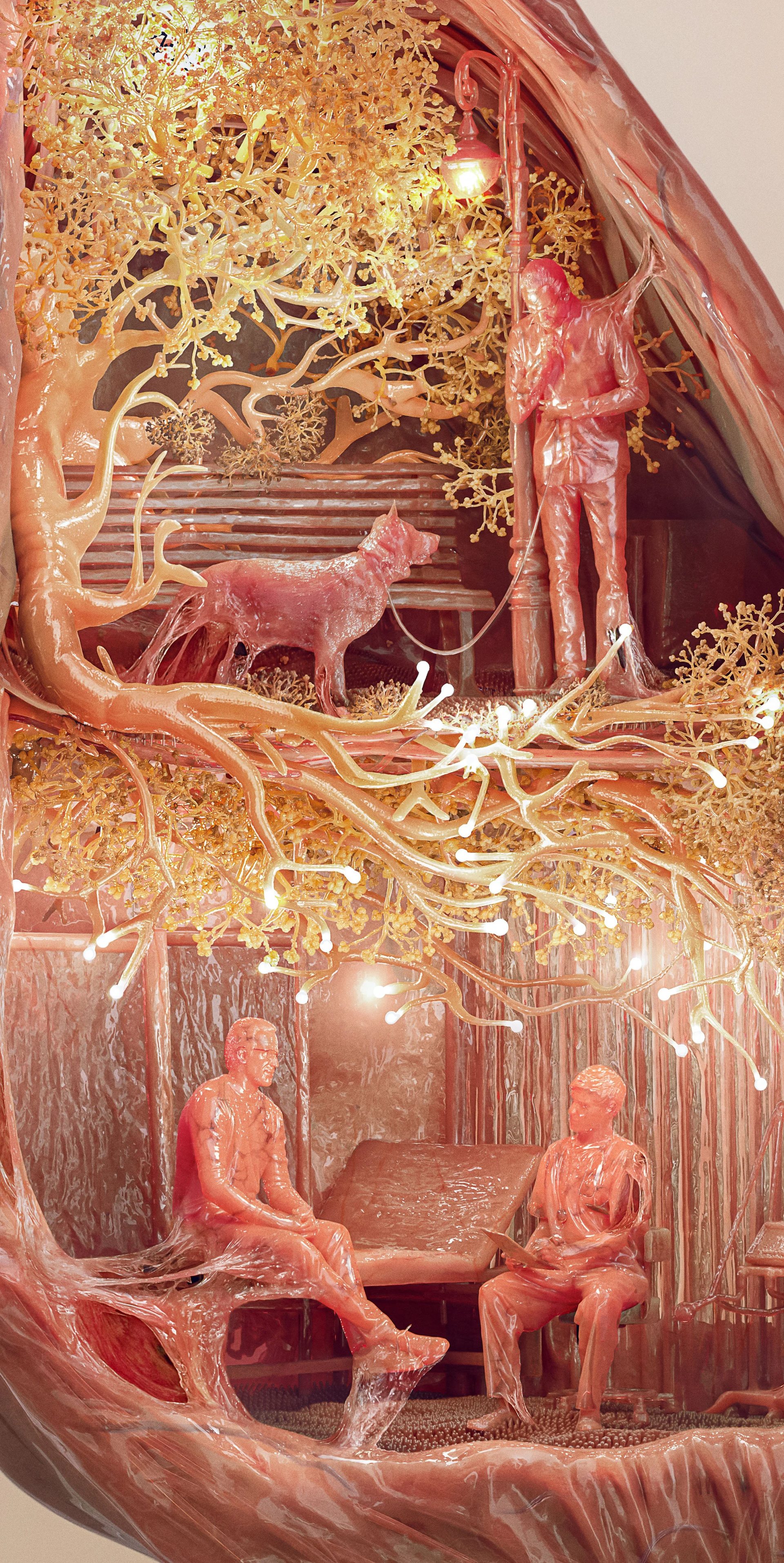 Anatomical lung campaign visual with miniature figures